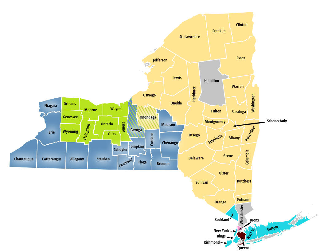 New York State APEX Accelerators Coverage Areas
