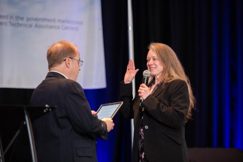 CCPTAC's Lenora Leasure being sworn in as APTAC Vice President April 6, 2022